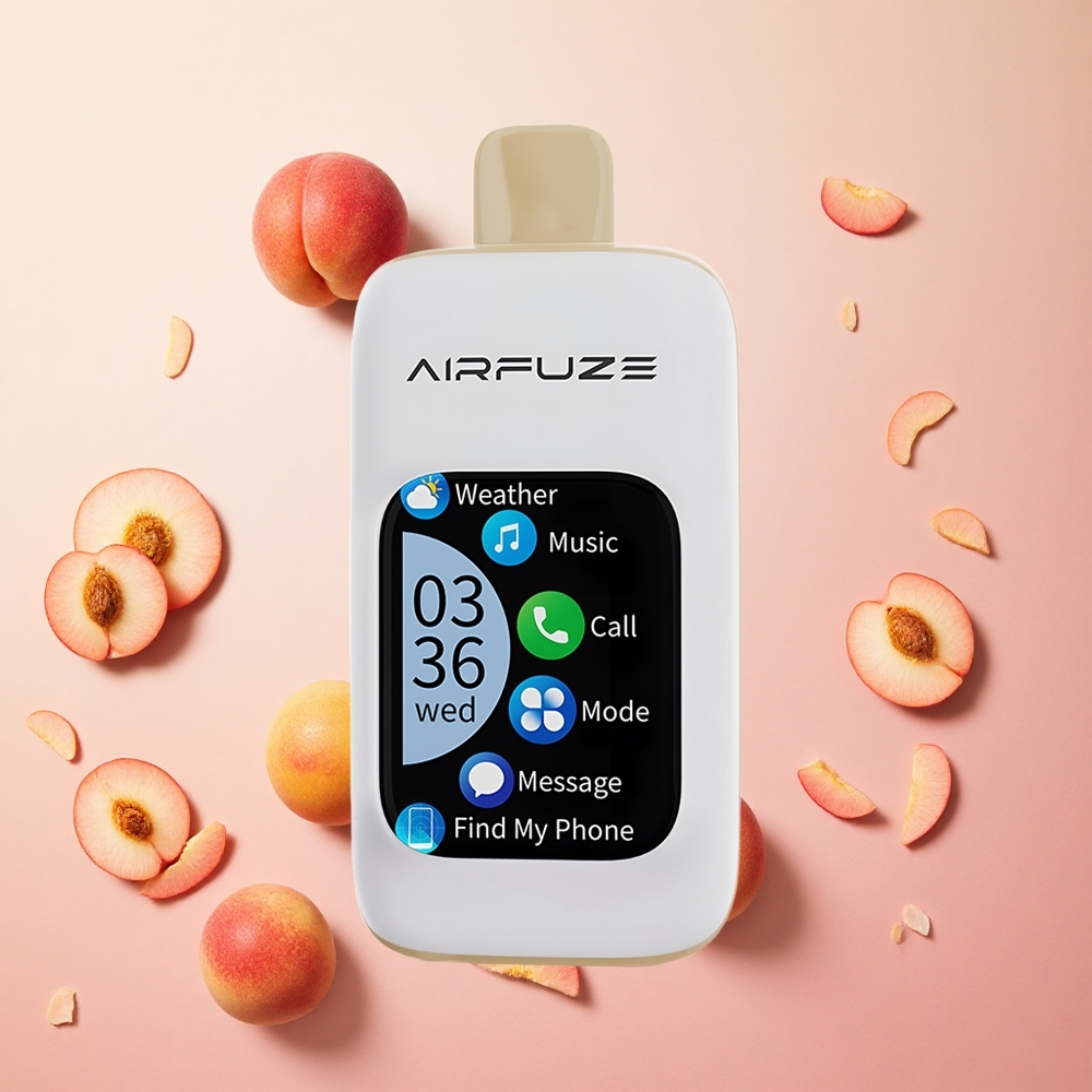 Juicy Peach AirFuze Smart 30000 Puffs Disposable Vape with 2.01"TFT Touch Screen & Type-C Charging Canada wholesale