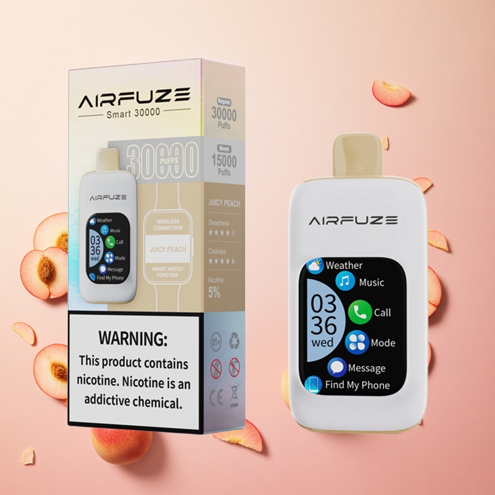Juicy Peach AirFuze Smart 30000 Puffs Disposable Vape with 2.01