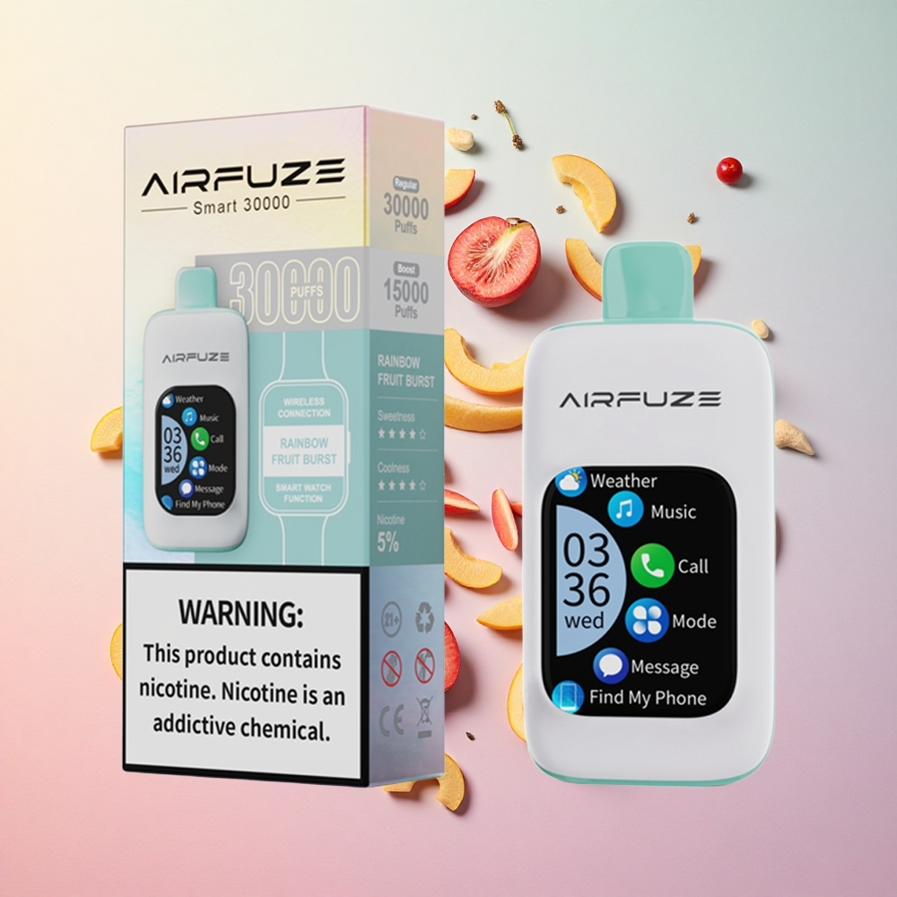 Rainbow Fruit Burst AirFuze Smart 30000 Puffs Disposable Vape with 900mAh Battery and Type-C Charging Canada wholesale