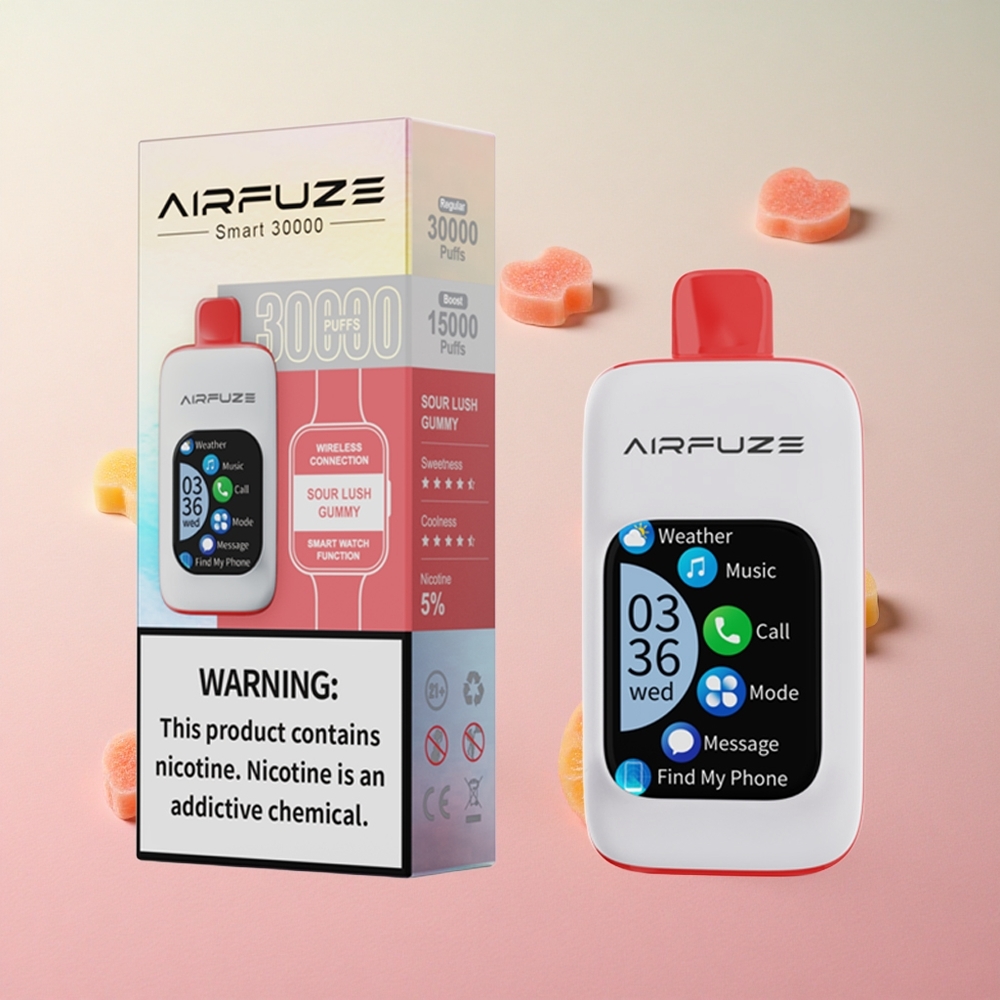 Sour Lush Gummy AirFuze Smart 30000 Puffs Disposable Vape 900mAh Battery Type-C Charging Canada wholesale