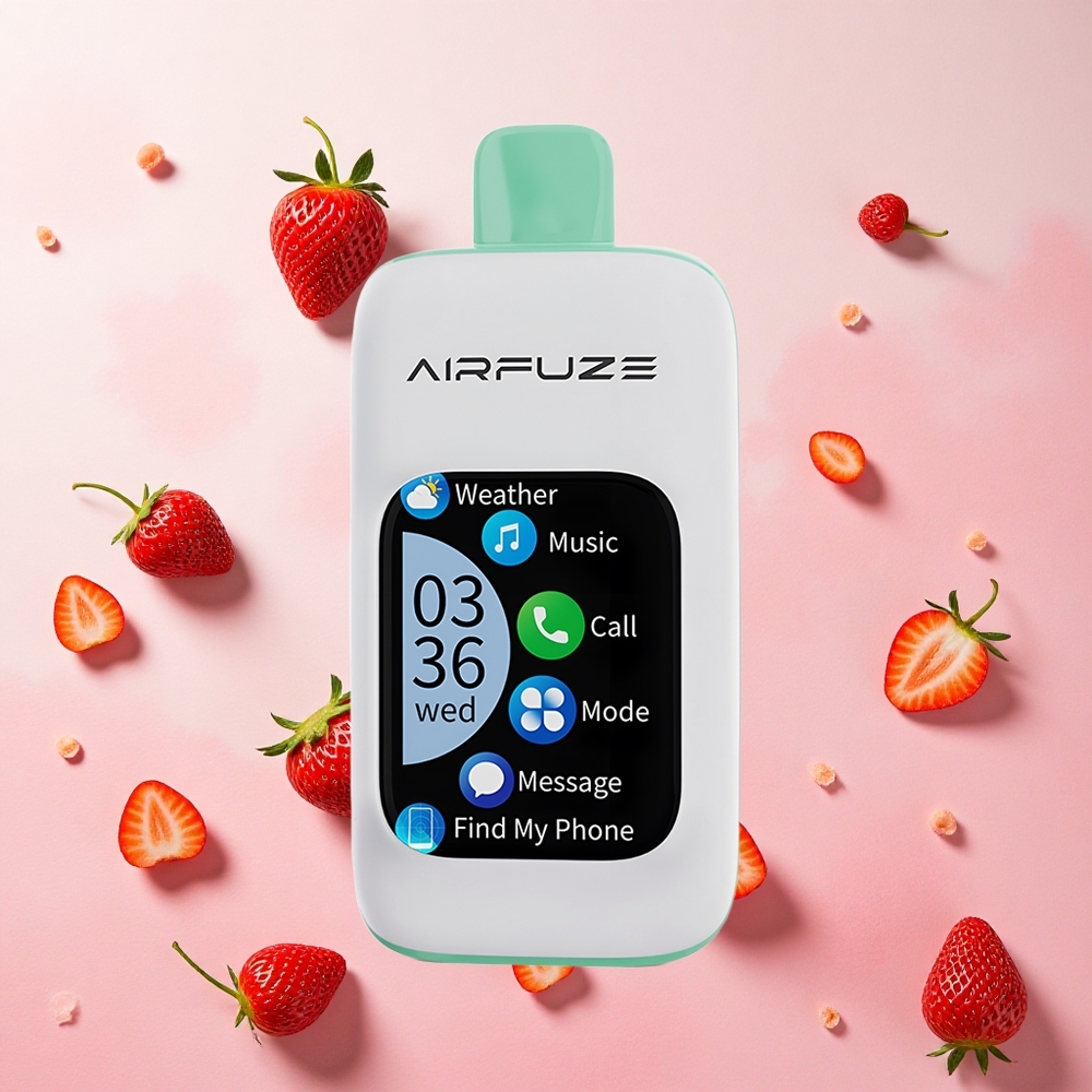 Strawberry Summertime AirFuze Smart 30000 Puffs Disposable Vape with 5% Nicotine & Type-C Charging Canada wholesale