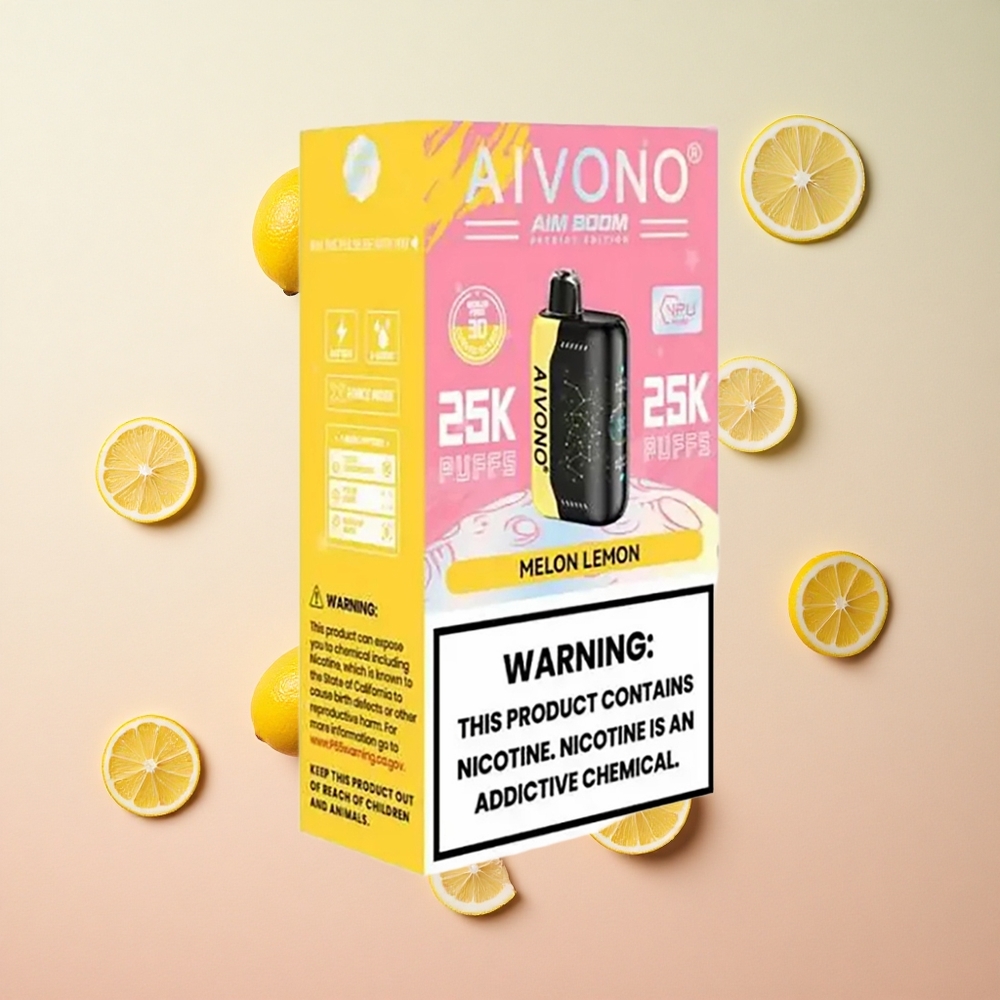 Melon Lemon Aivono Aim Boom 25000 Puffs 28ml E-Liquid Capacity Type-C Charging Canada wholesale
