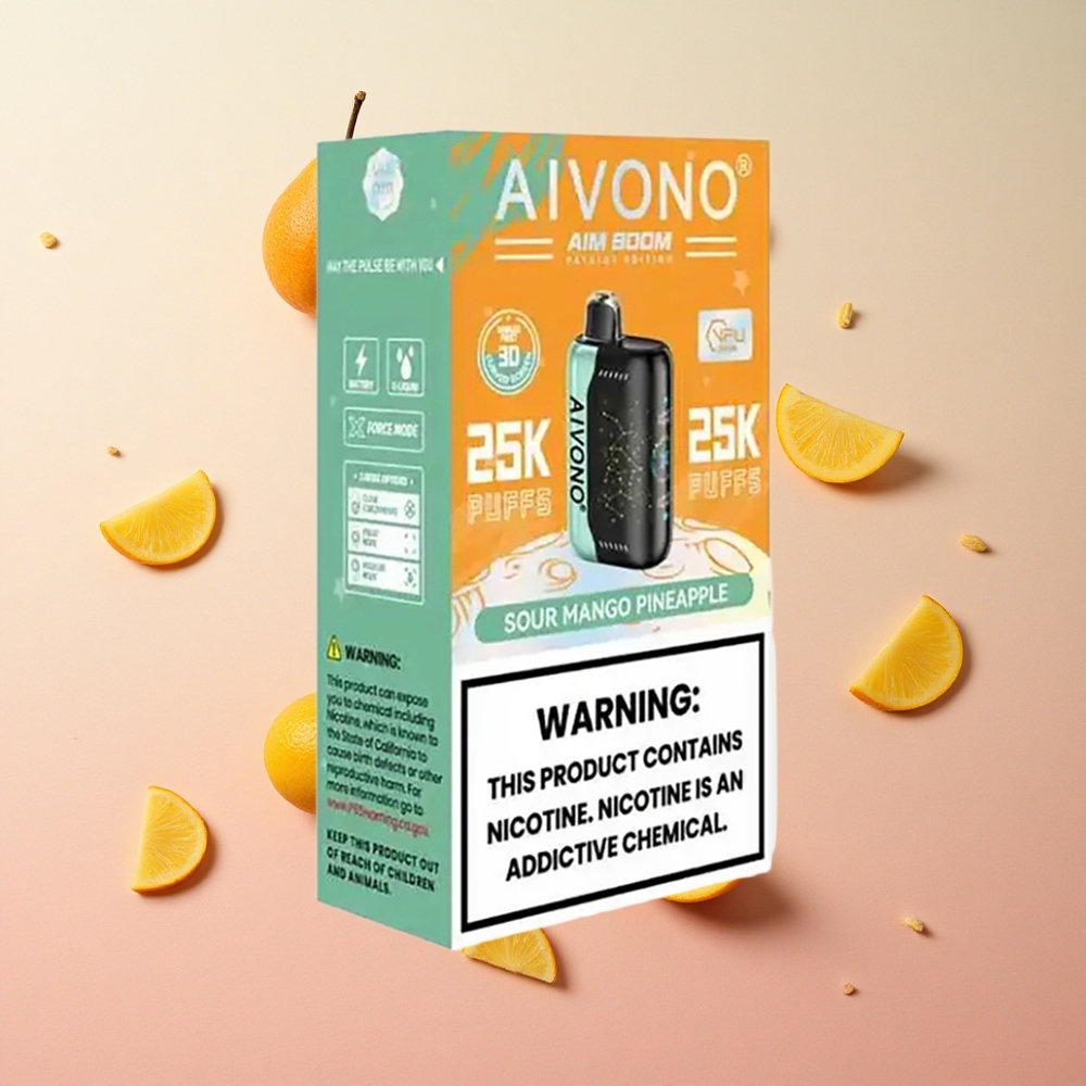 Sour Mango Pineapple Aivono Aim Boom 25000 Puffs 28ml E-Liquid Capacity Canada wholesale