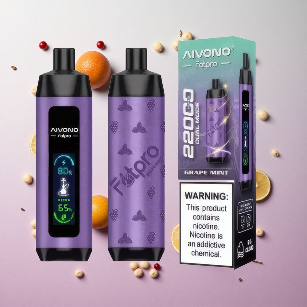 Grape Mint Aivono AIM FATPRO 22000 Puffs 28ml E-liquid 600mah Rechargeable Canada wholesale
