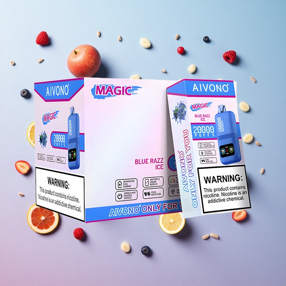 Blue Razz Ice Aivono AIM MAGIC 20000 Puffs Dual Mesh Coils Type-C Rechargeable Canada Wholesale