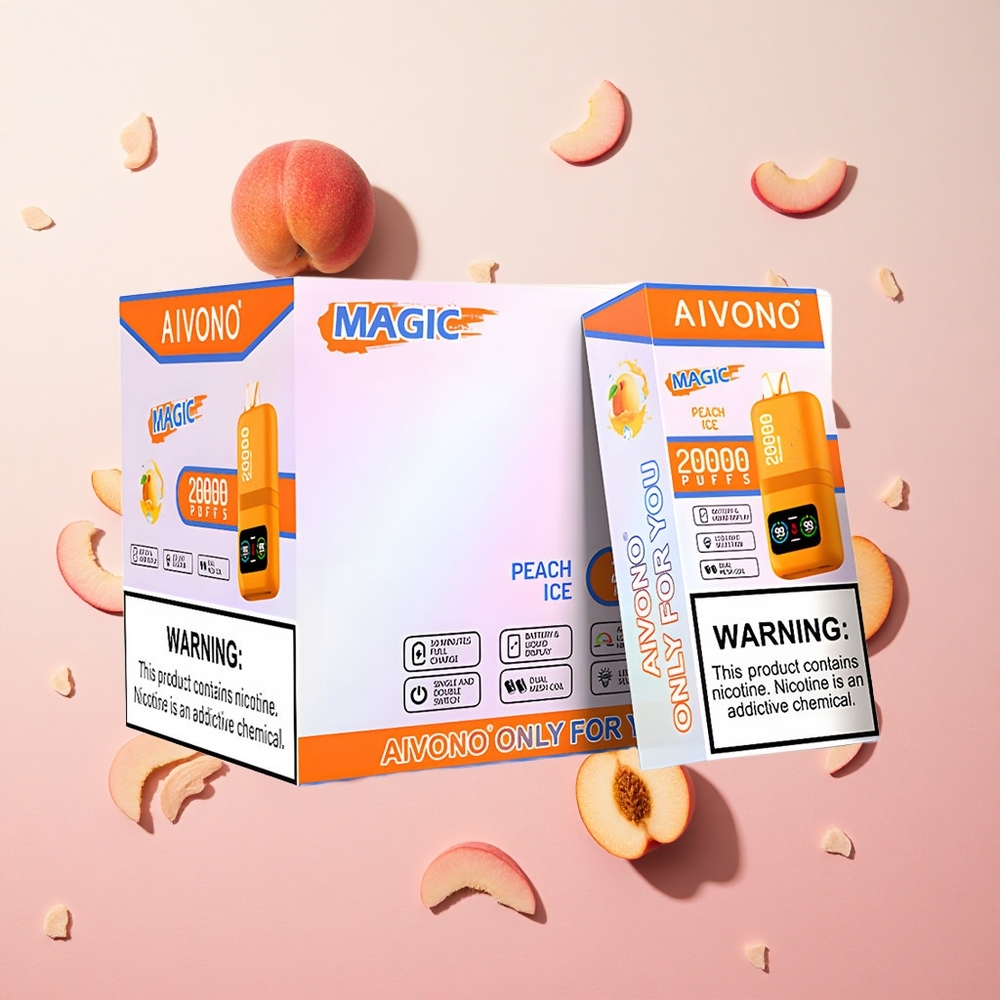 Peach Ice Aivono Aim Magic 20000 Puffs 26ml E-liquid Type-c Rechargeable Canada wholesale