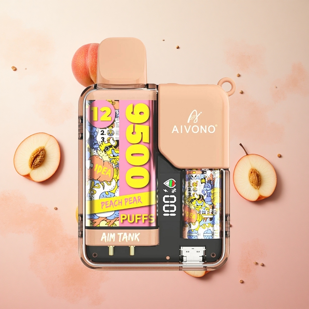 Peach Pear Aivono AIM-TANK 9500 Puffs 18ml E-liquid Capacity Canada wholesale