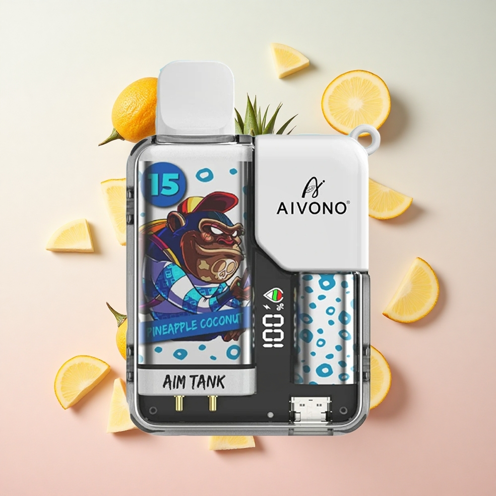 Pineapple Coconut Aivono AIM-TANK 9500 Puffs 18ml E-liquid Capacity 650mAh Battery Canada wholesale