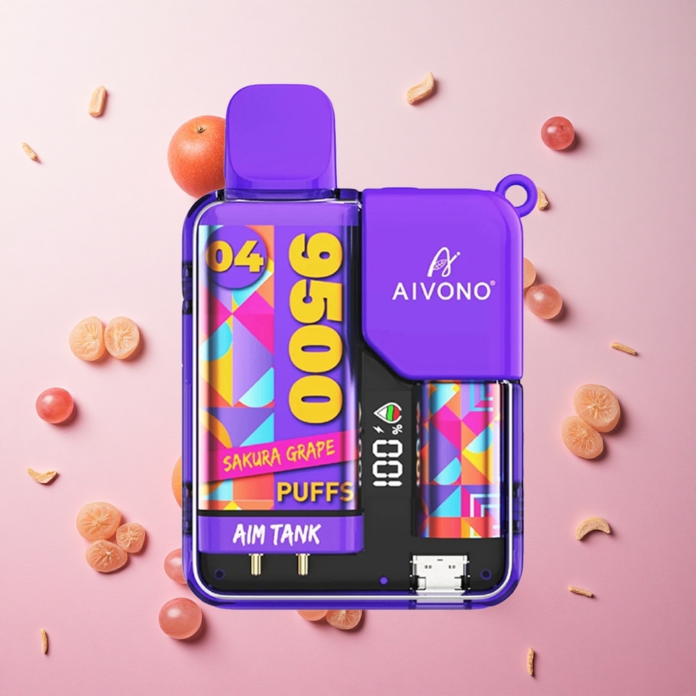 Sakura Grape Aivono AIM-TANK 9500 Puffs 18ml E-liquid Capacity Canada wholesale