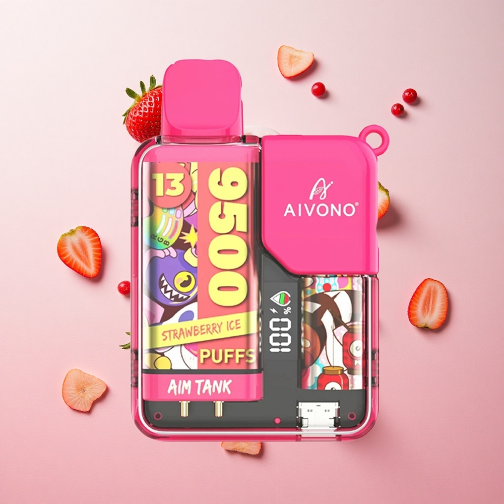 Strawberry Ice Aivono AIM-TANK 9500 Puffs 18ml E-liquid Canada wholesale