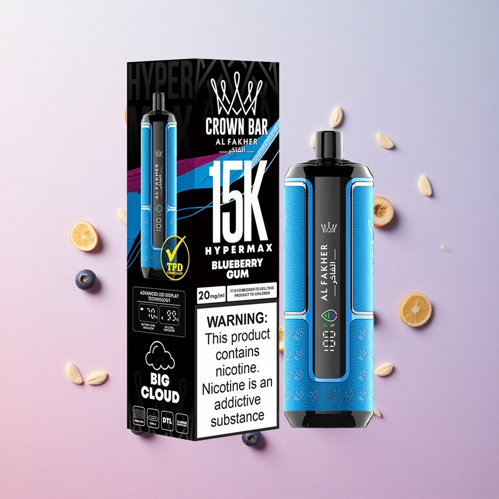 Blueberry Gum Al Fakher Crown Bar 15K Puffs 22ml E-Liquid 600mAh Battery Canada wholesale