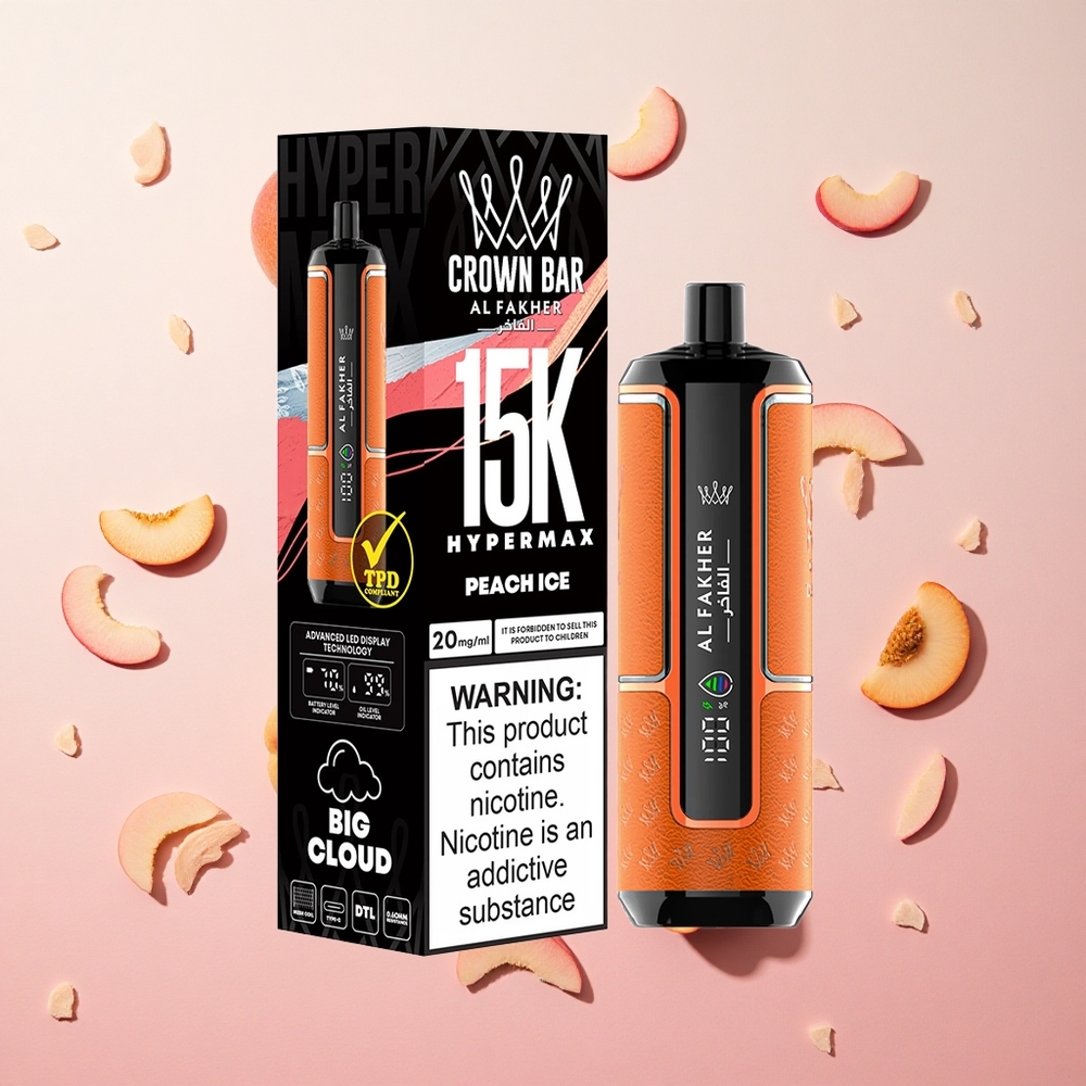 Peach Ice Al Fakher Crown Bar 15K Puffs 22ml E-Liquid 600mAh Battery Canada Wholesale