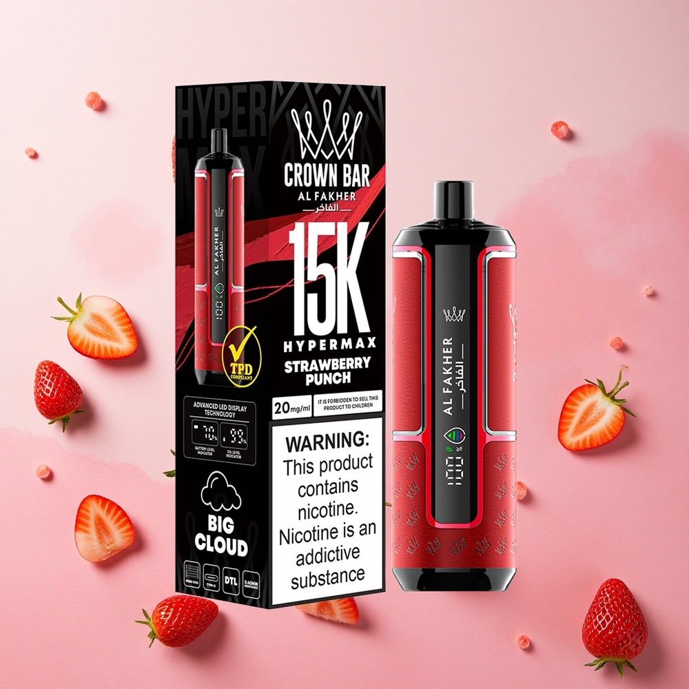 Strawberry Punch Al Fakher Crown Bar 15K Puffs 22ml E-Liquid Compact Canada wholesale