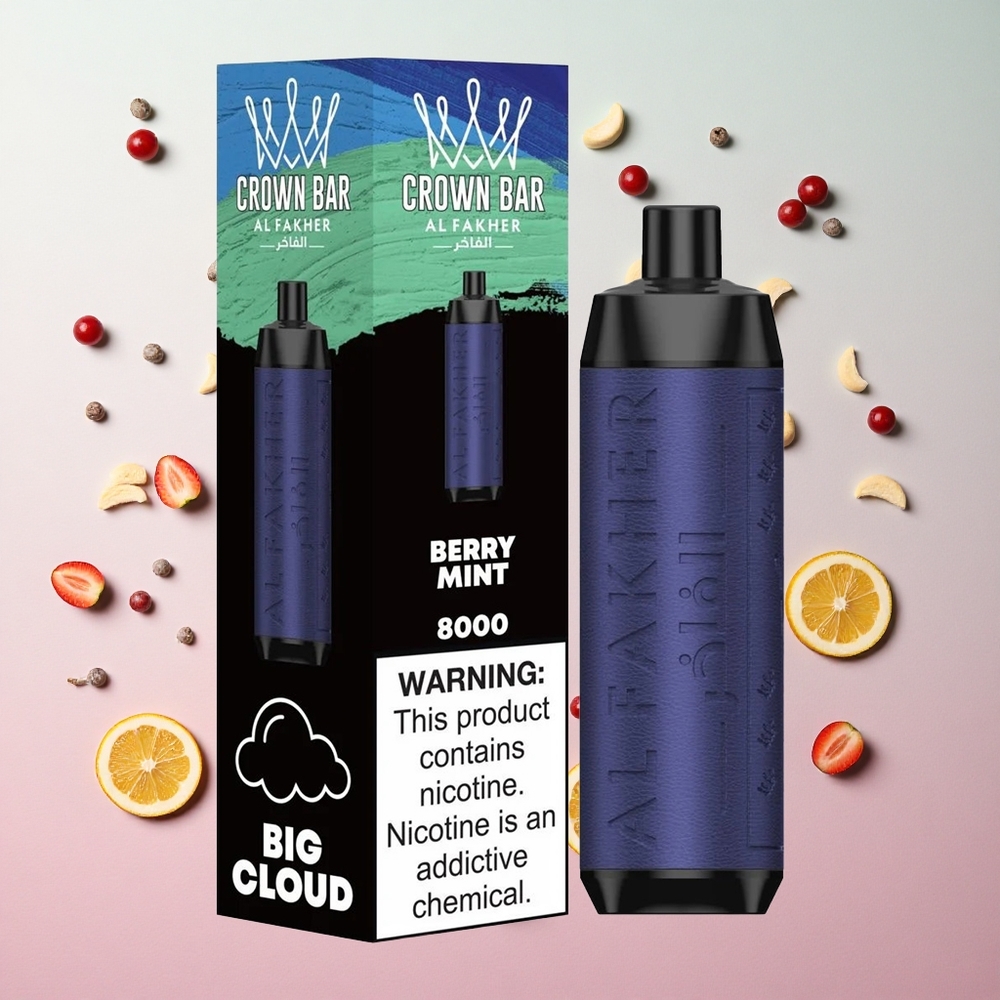Berry Mint Al Fakher Crown Bar 8000 Puffs 5mg Nicotine Compact And Sleek Canada wholesale