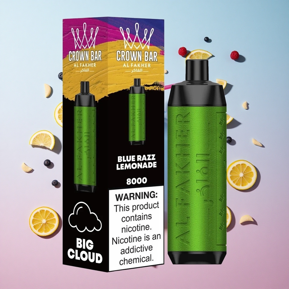 Blue Razz Lemonade Al Fakher Crown Bar 8000 Puffs 18ml e-Liquid Capacity Canada wholesale