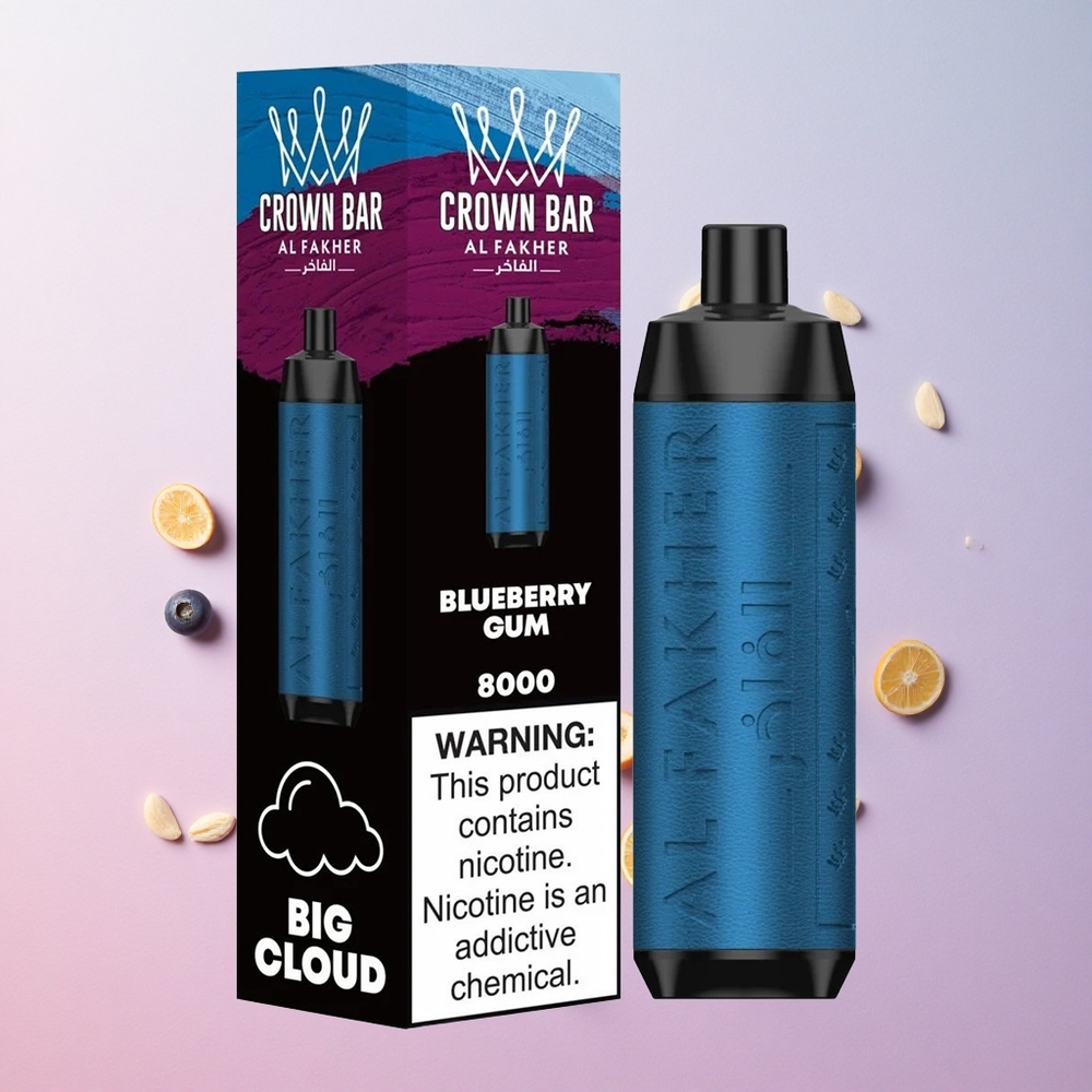 Blueberry Gum Al Fakher Crown Bar 8000 Puffs 18ml e-Liquid Capacity Canada wholesale