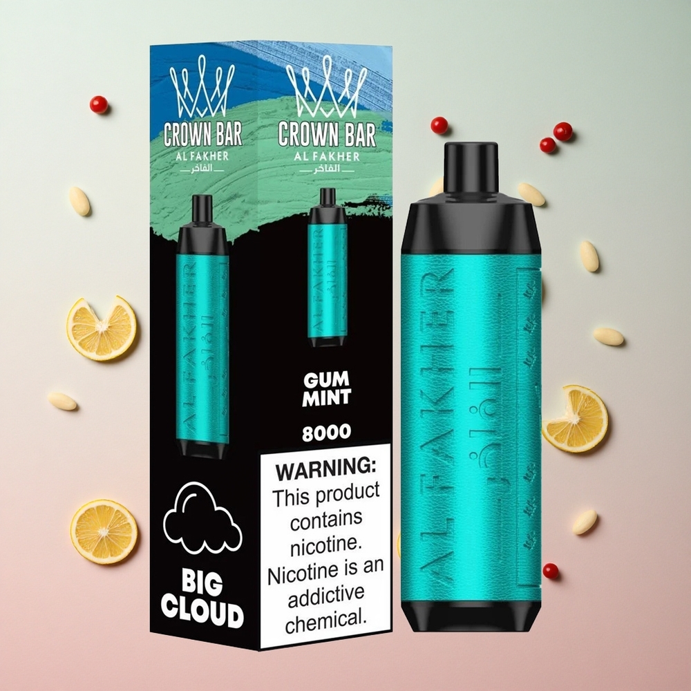 Gum Mint Al Fakher Crown Bar 8000 Puffs 18ml e-Liquid Capacity Canada wholesale