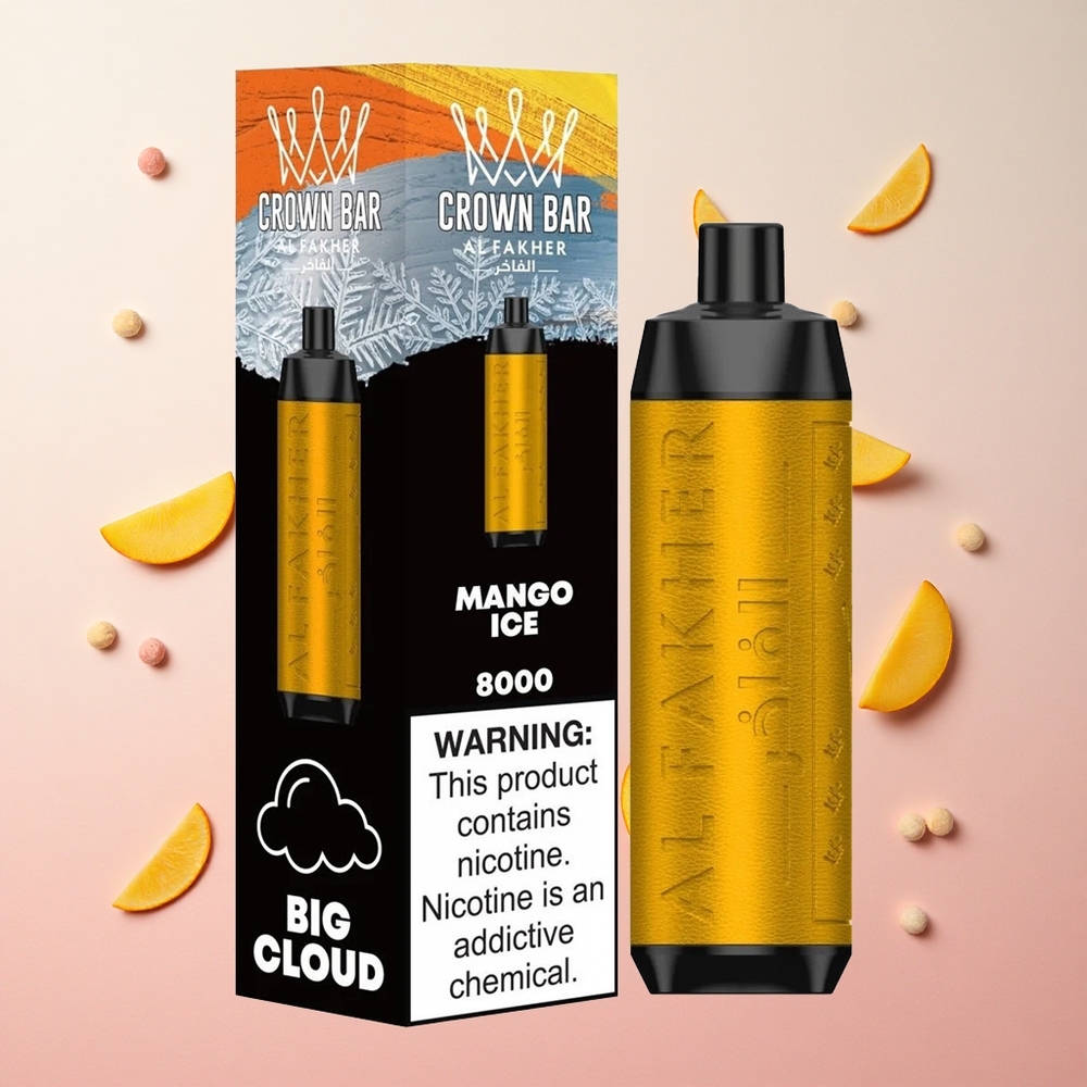 Mango Ice Al Fakher Crown Bar 8000 Puffs 18ml e-Liquid Capacity Canada Wholesale