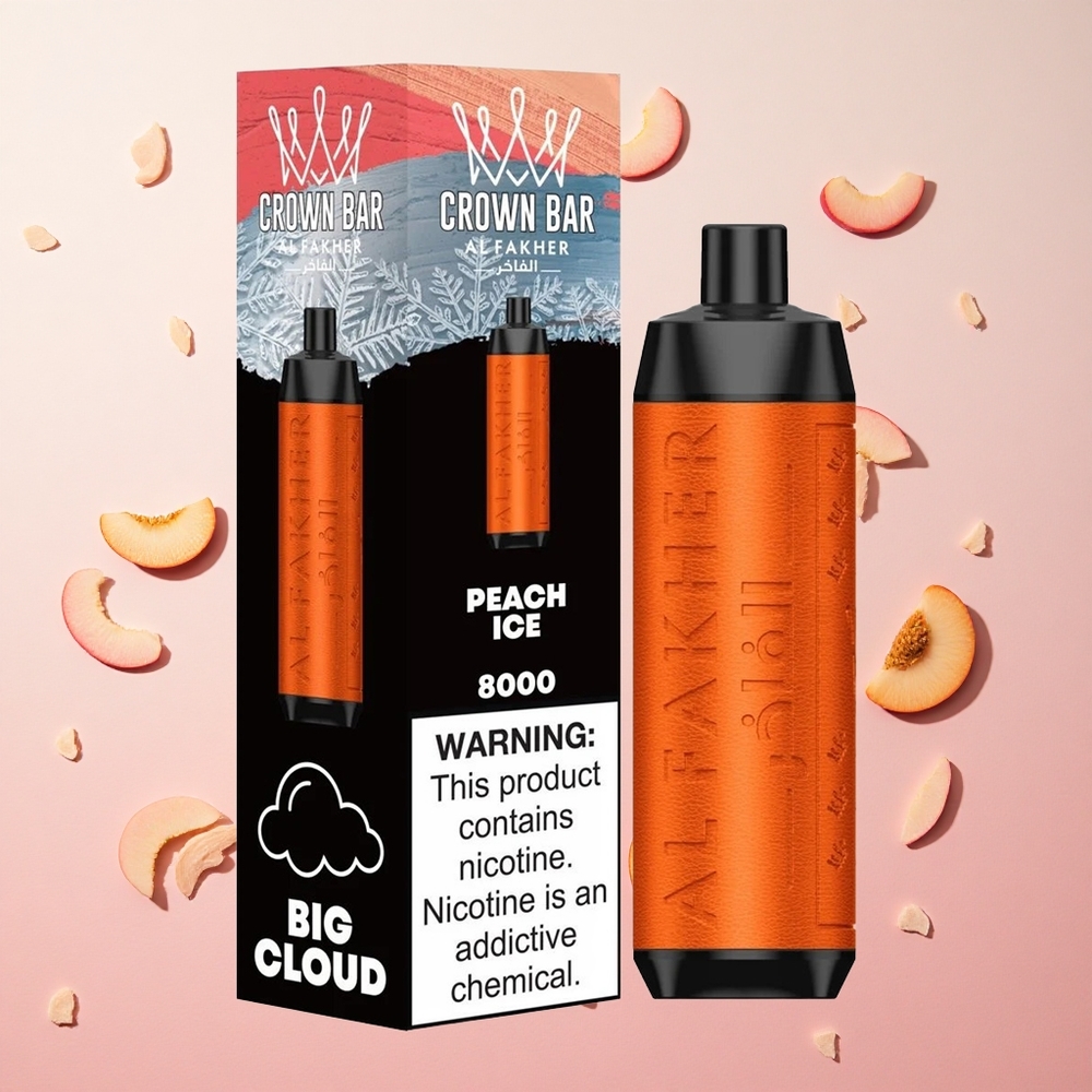 Peach Ice Al Fakher Crown Bar 8000 Puffs 18ml e-Liquid Capacity Canada wholesale