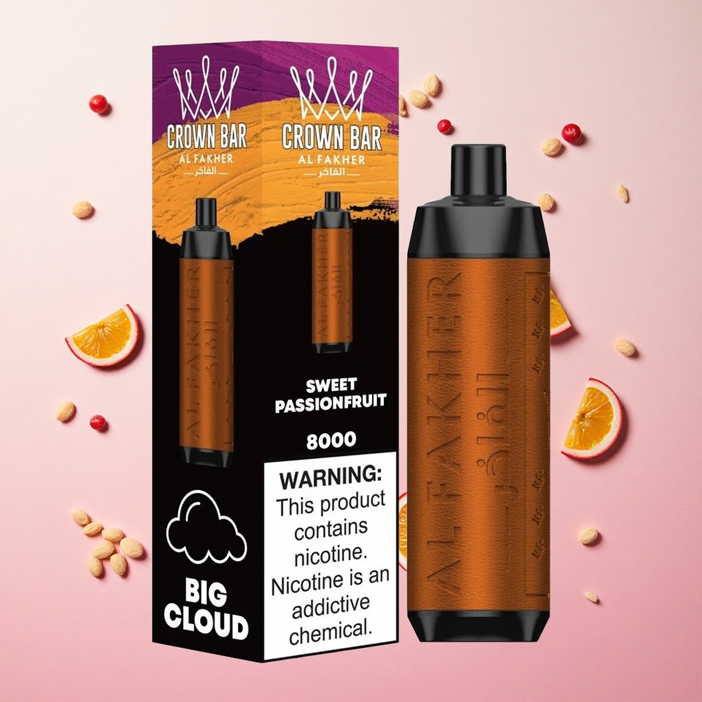 Sweet Passionfruit Al Fakher Crown Bar 8000 Puffs USB Type-C Charging Compact And Sleek Canada wholesale