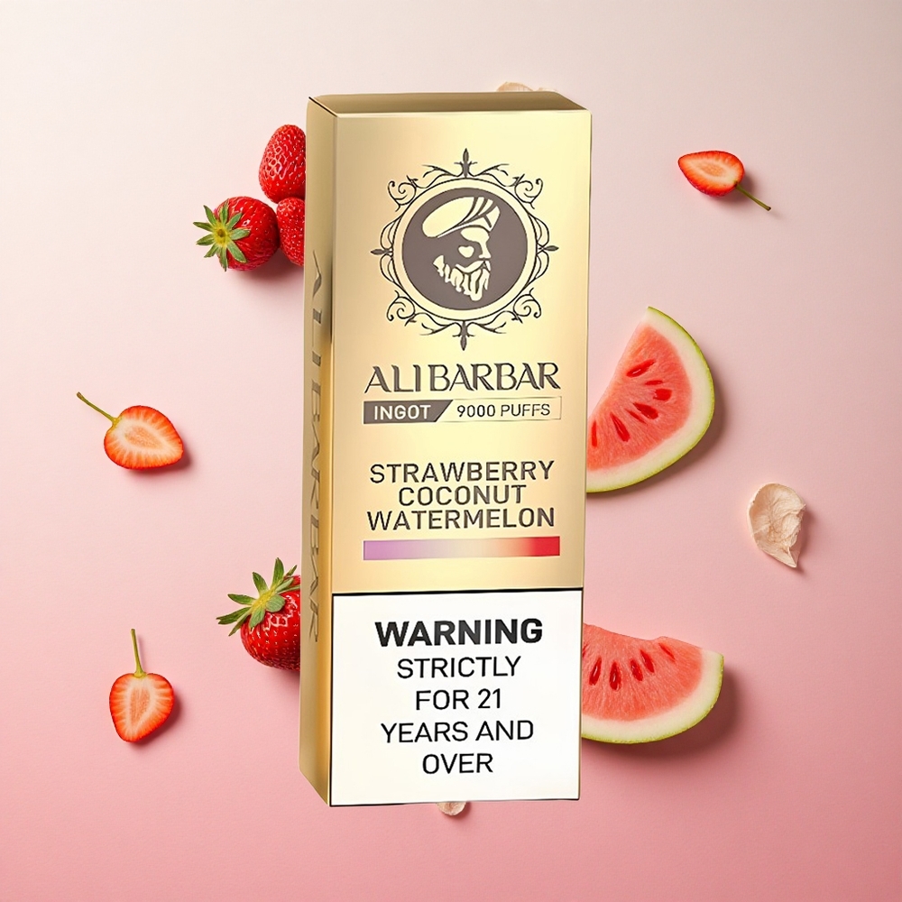 Strawberry Coconut Watermelon Alibarbar Ingot 9000 Puffs 22ml E-liquid Capacity Non Rechargeable Canada wholesale