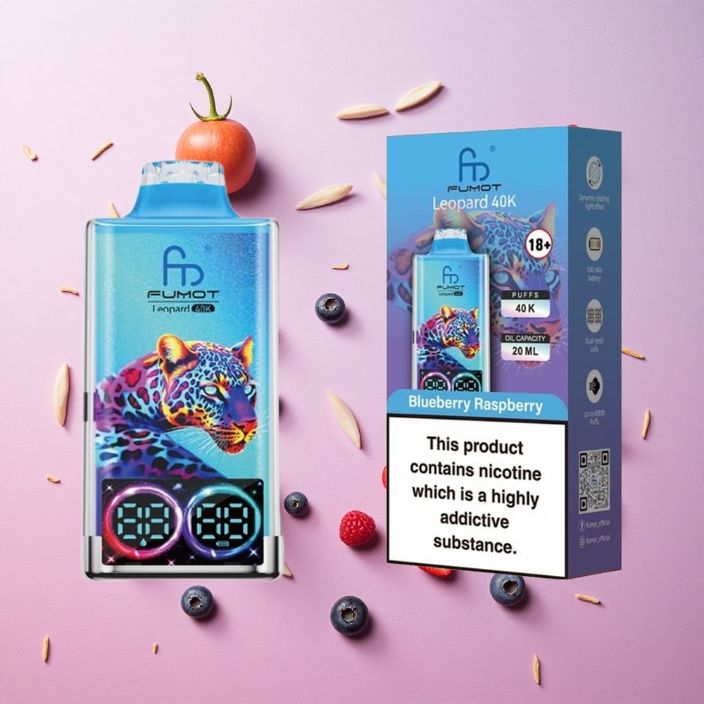 Blueberry Raspberry Fumot Leopard 40000 Puffs Disposable Vape Dual Mesh Canada wholesale