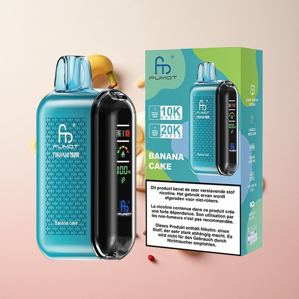 Banana Cake Fumot Tornado 20000 Puffs 20ml E-liquid Capacity Airflow Control Canada wholesale