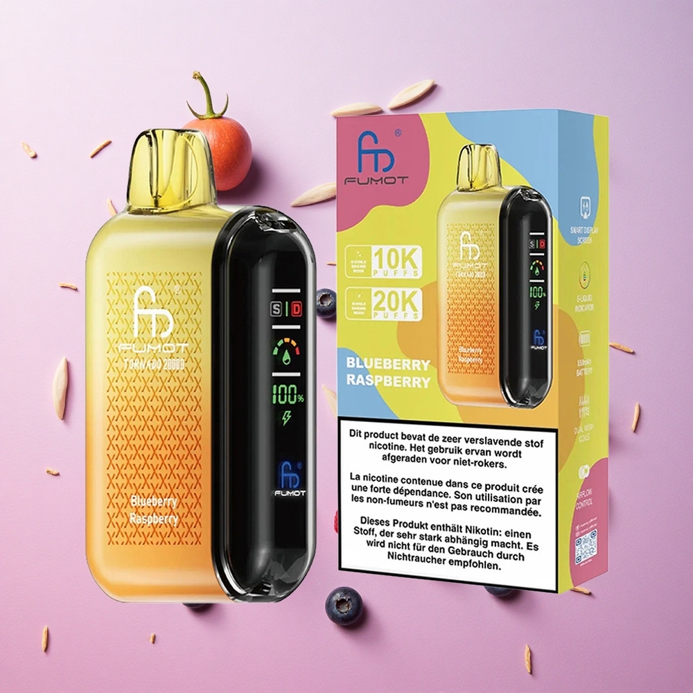 Blueberry Raspberry Fumot Tornado 20000 Puffs 20ml E-liquid Capacity 850mAh Rechargeable Battery Canada wholesale