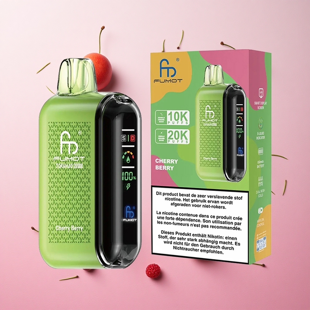 Cherry Berry Fumot Tornado 20000 Puffs Dual Mesh Coil Canada wholesale