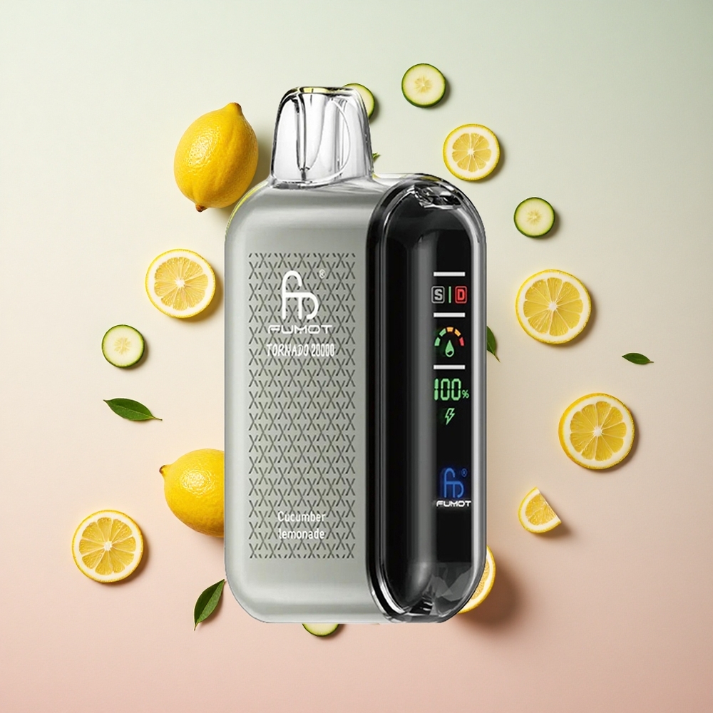Cucumber Lemonade Fumot Tornado 20000 Puffs Disposable Vape Dual Mesh Coil Canada wholesale