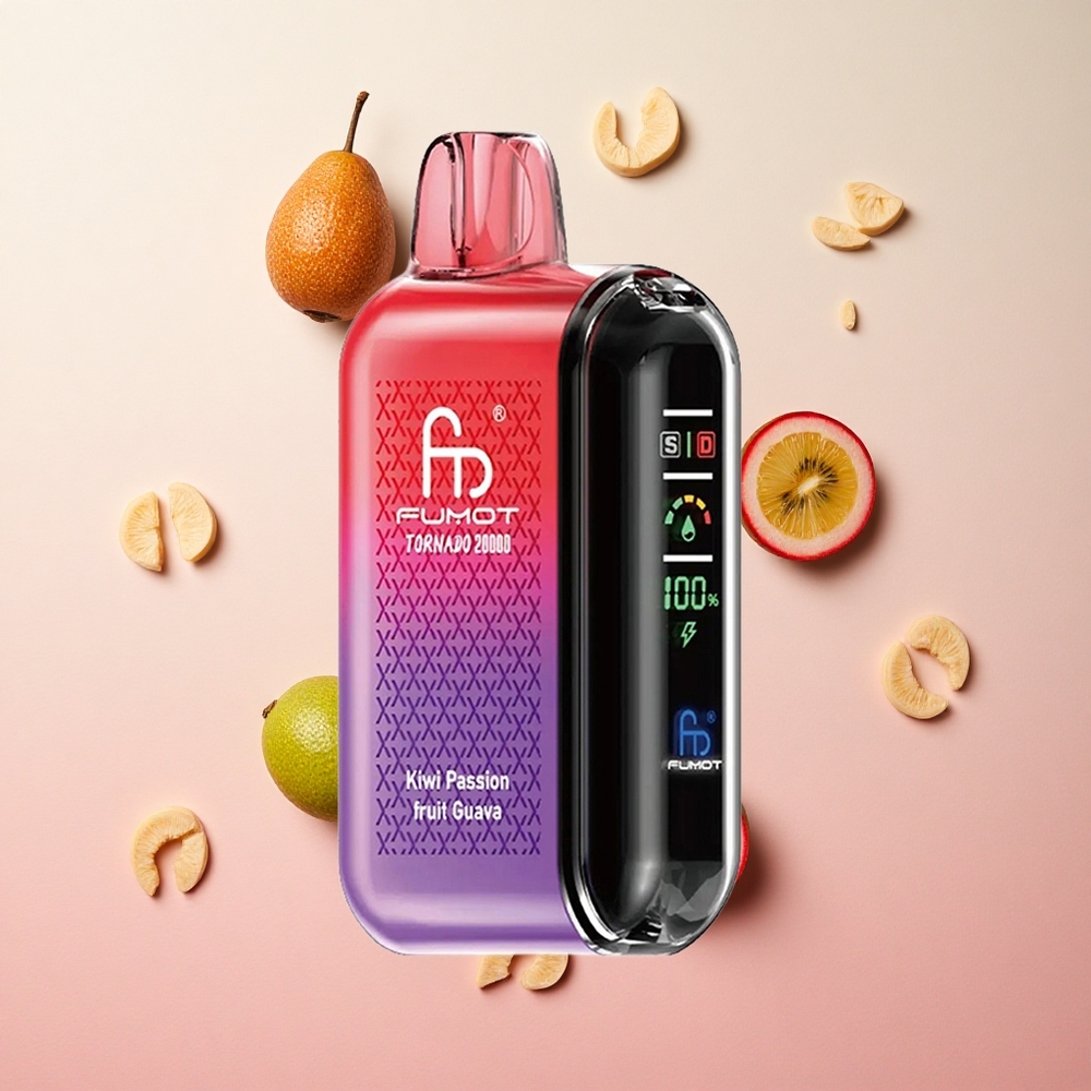 Kiwi Passion Fruit Guava Fumot Tornado 20000 Puffs Dual Mesh Coil 20ml E-liquid Canada wholesale