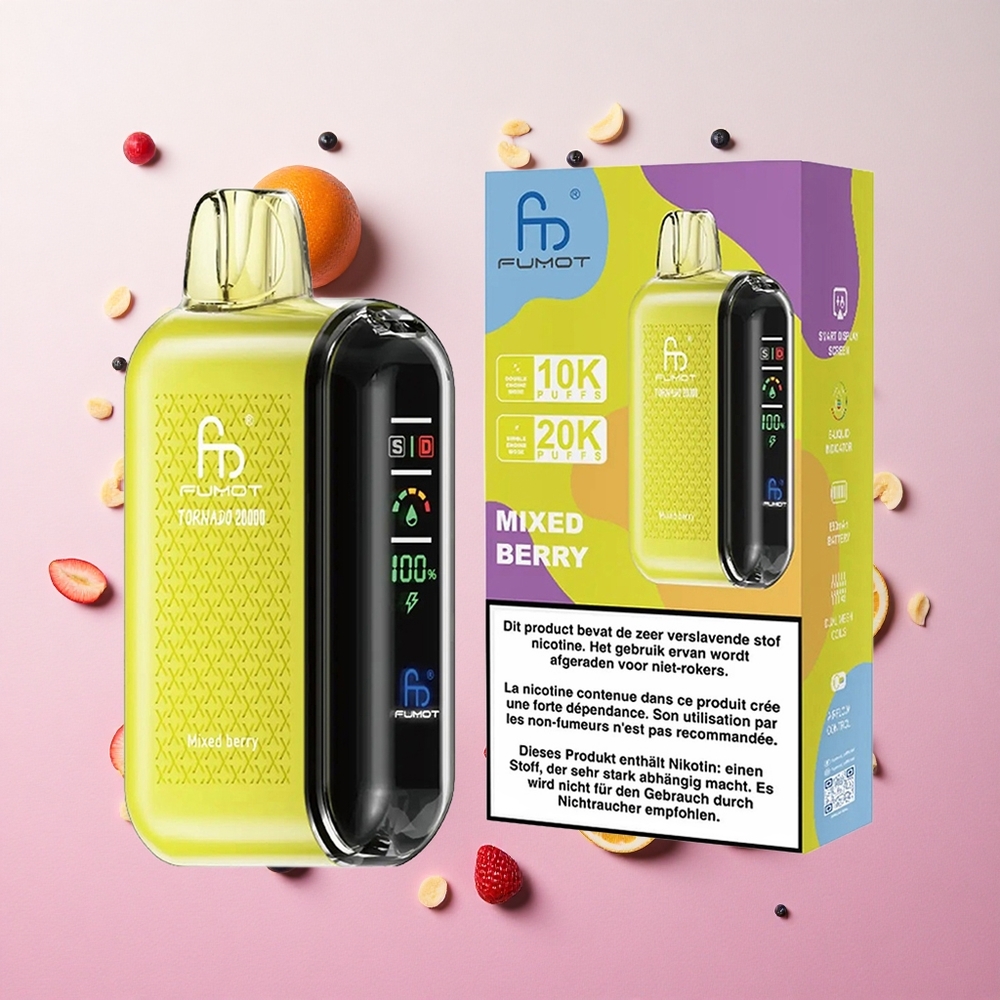 Mixed Berry Fumot Tornado 20000 Puffs 20ml E-liquid Capacity 2% Nicotine Strength Canada wholesale