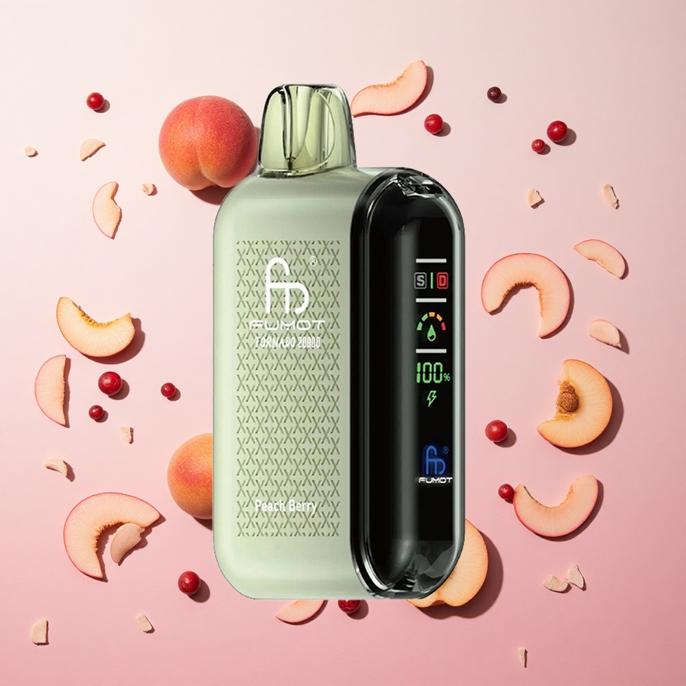 Peach Berry Fumot Tornado 20000 Puffs 20ml E-liquid Capacity 850mAh Rechargeable Battery Canada wholesale