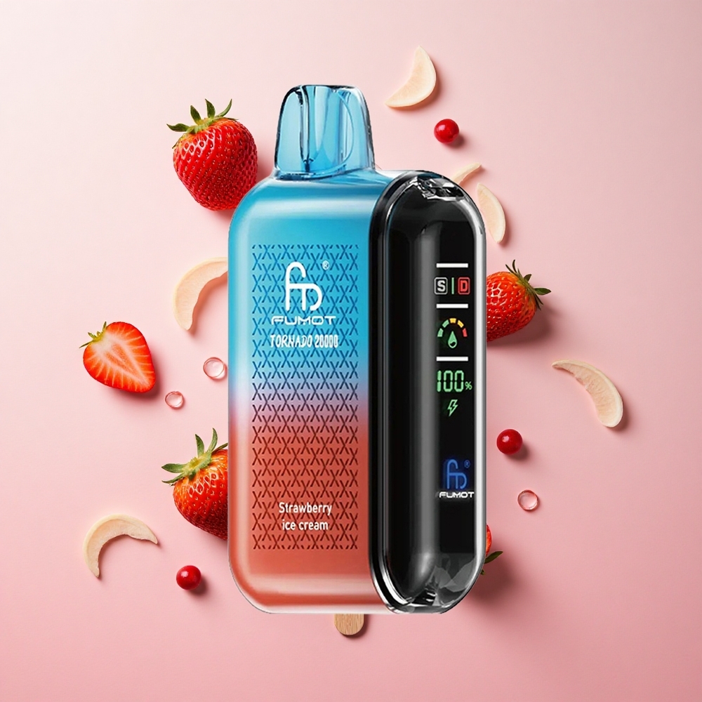 Strawberry Ice Cream Fumot Tornado 20000 Puffs Dual Mesh Coil Canada wholesale