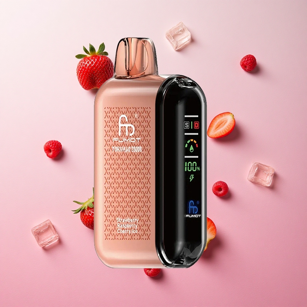 Strawberry Raspberry Cherry Ice Fumot Tornado 20000 Puffs Dual Mesh Coil Airflow Control Canada wholesale