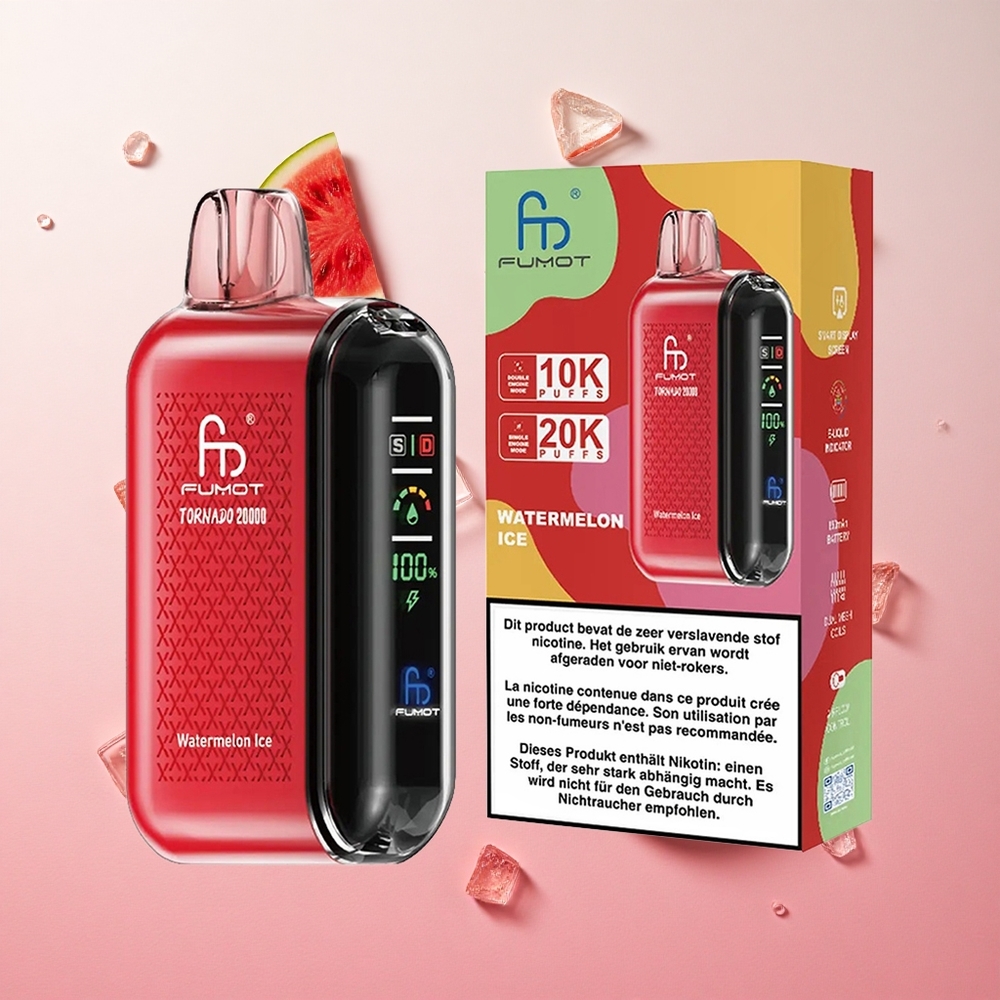Watermelon Ice Fumot Tornado 20000 Puffs Disposable Vape with 850mAh Rechargeable Battery Canada wholesale