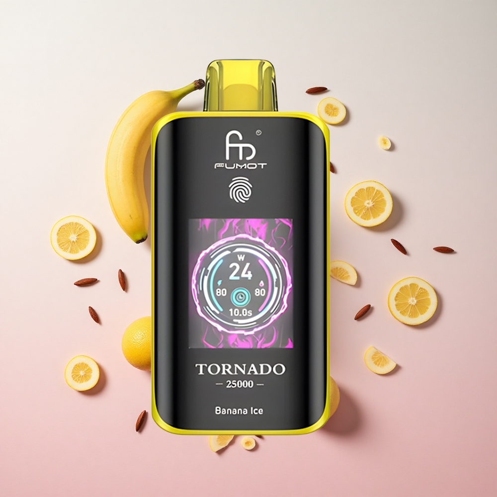 Banana Ice Fumot Tornado 25000 Puffs 20ml Pre-filled E-liquid 700mAh Rechargeable Battery Canada wholesale