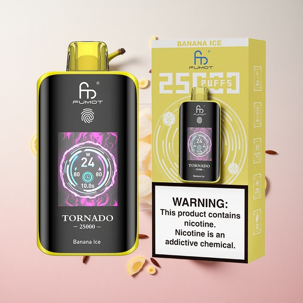 Banana Ice Fumot Tornado 25000 Puffs 20ml Pre-filled E-liquid 700mAh Rechargeable Battery Canada wholesale