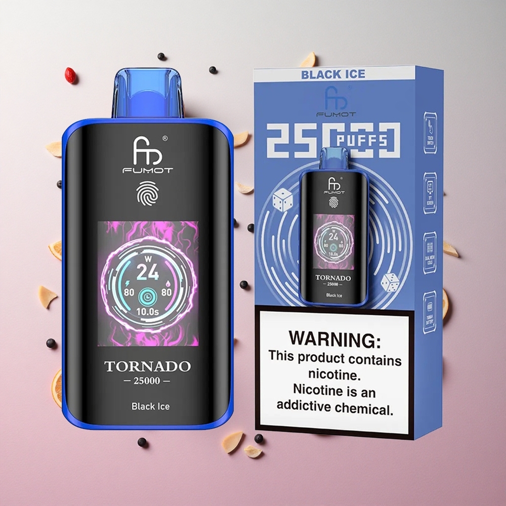 Black Ice Fumot Tornado 25000 Puffs Disposable Vape with Type-C Charging Port Canada wholesale