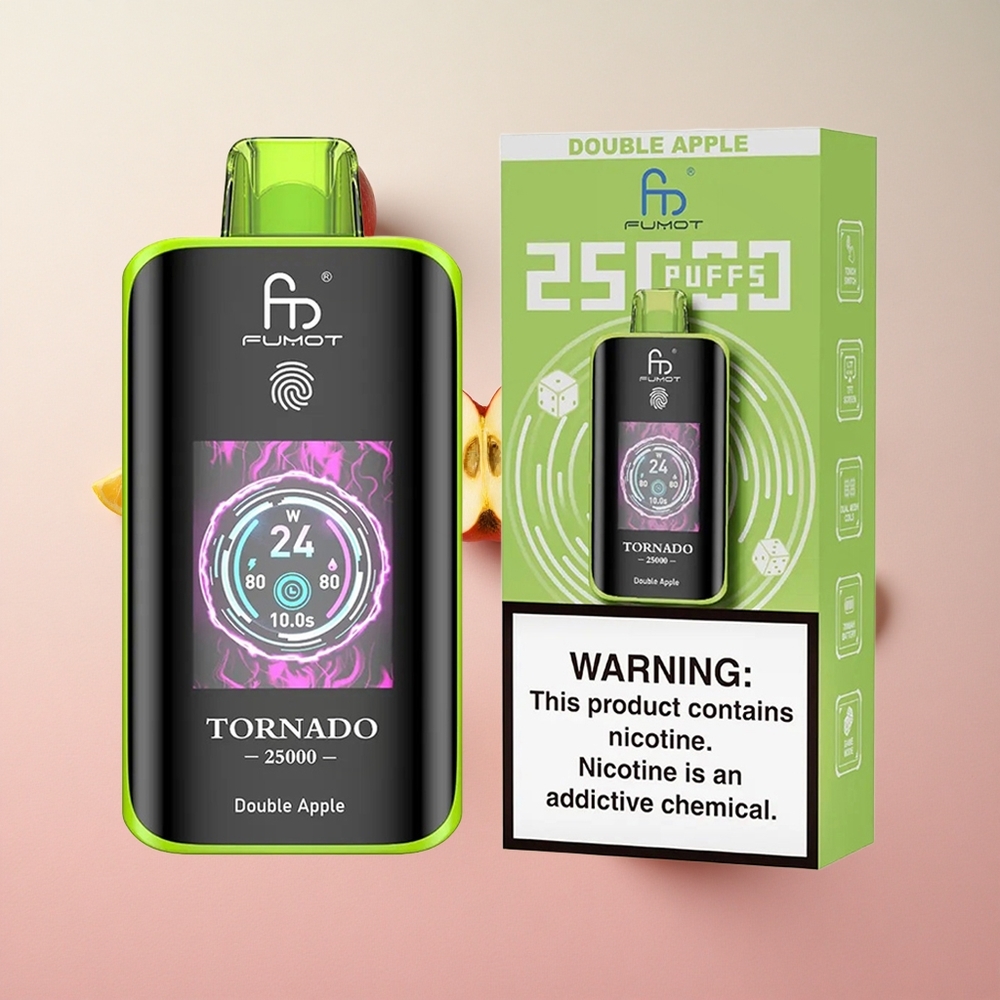 Double Apple Fumot Tornado 25000 Puffs 20ml Pre-filled E-liquid 700mAh Rechargeable Battery Canada wholesale
