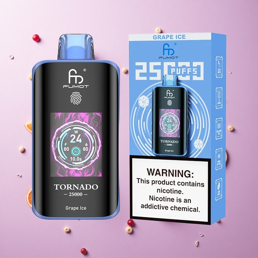 Grape Ice Fumot Tornado 25000 Puffs 20ml Pre-filled E-liquid 700mAh Rechargeable Battery Canada wholesale
