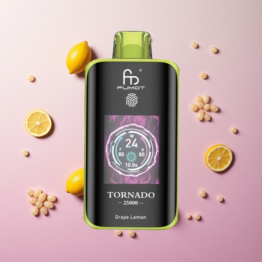 Grape Lemon Fumot Tornado 25000 Puffs 20ml Pre-filled E-liquid 700mAh Rechargeable Battery Canada wholesale