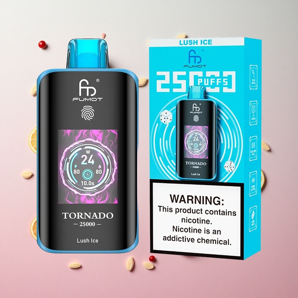 Lush Ice Fumot Tornado 25000 Puffs HD Screen Rechargeable Battery Canada wholesale