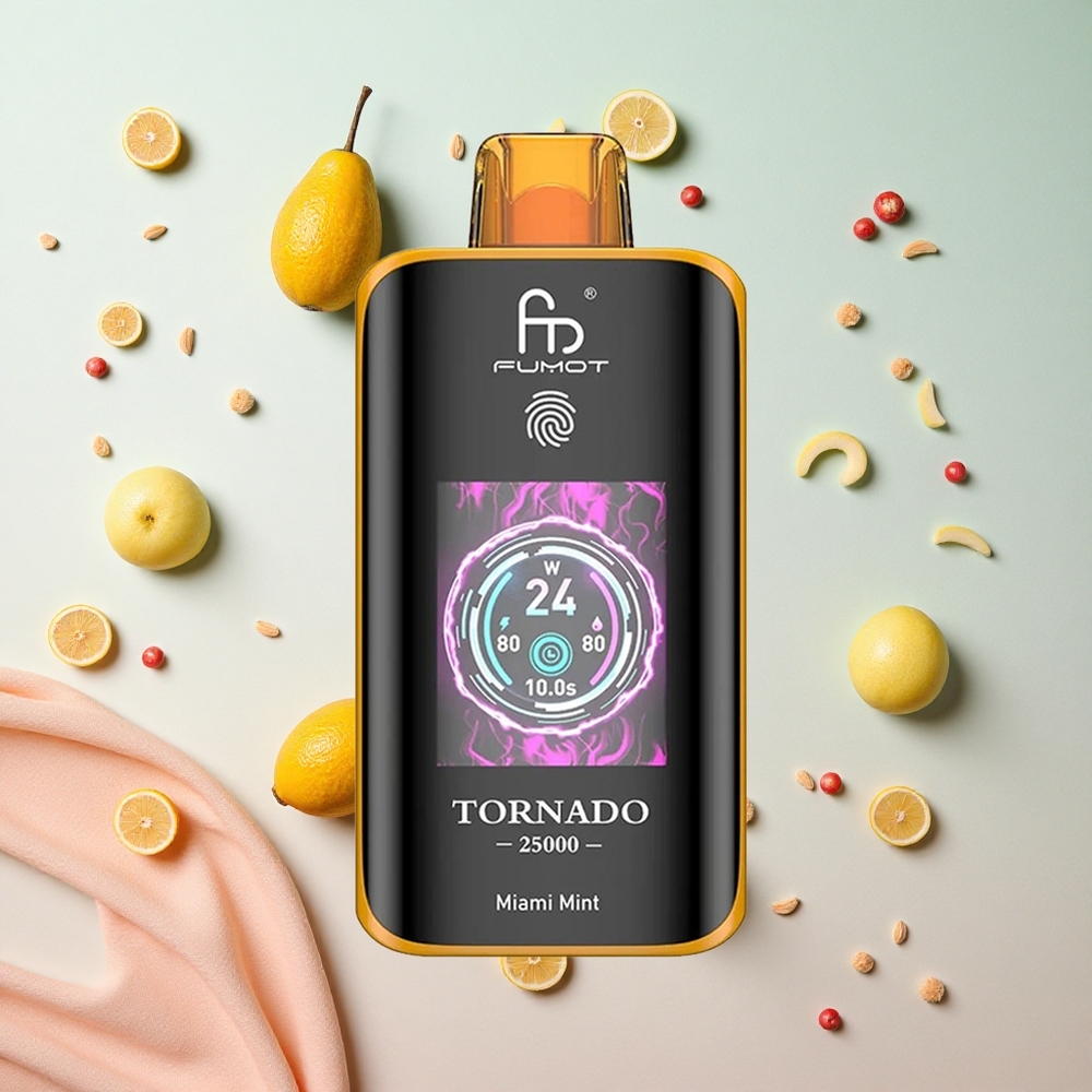 Miami Mint Fumot Tornado 25000 Puffs 20ml Pre-filled E-liquid 700mAh Rechargeable Battery Canada wholesale