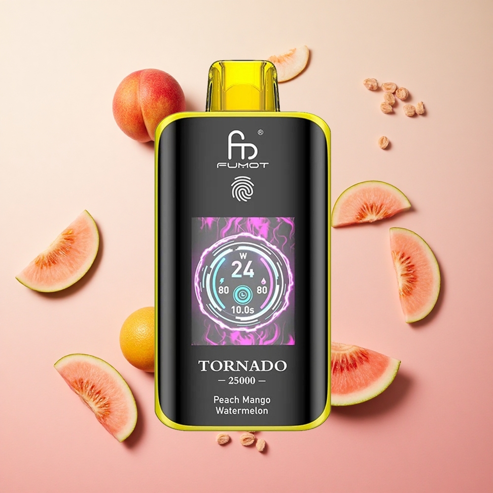 Peach Mango Watermelon Fumot Tornado 25000 Puffs HD Screen 700mAh Rechargeable Battery Canada wholesale