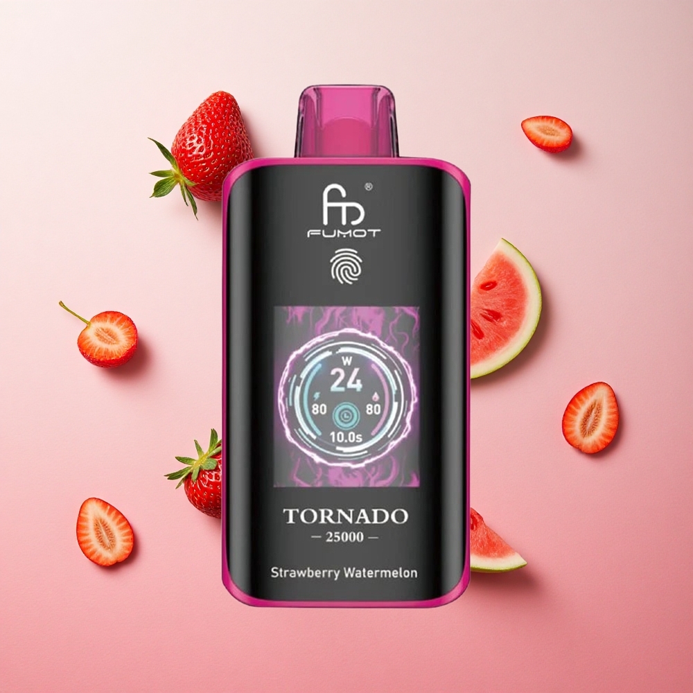 Strawberry Watermelon Fumot Tornado 25000 Puffs 20ml Pre-filled E-liquid 700mAh Rechargeable Battery Canada wholesale