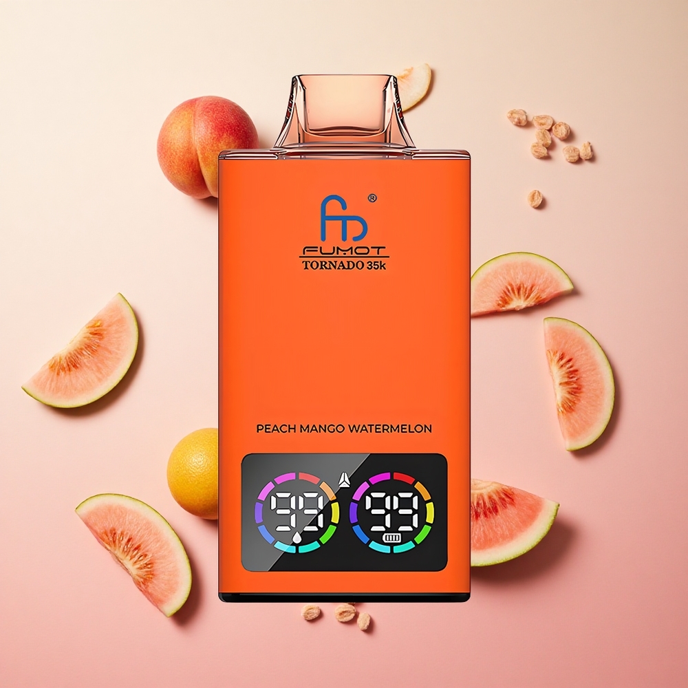 Peach Mango Watermelon Fumot Tornado 35000 Puffs Disposable Vape with Dual Mesh Coil and 15ml E-juice Canada wholesale
