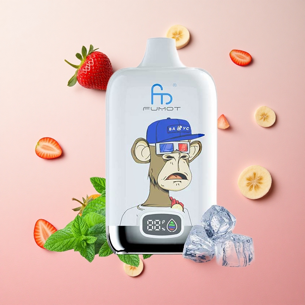 Strawberry Banana Fumot Tornado Digital Box 12000 Puffs 20ml E-Liquid 550mAh Rechargeable Canada wholesale