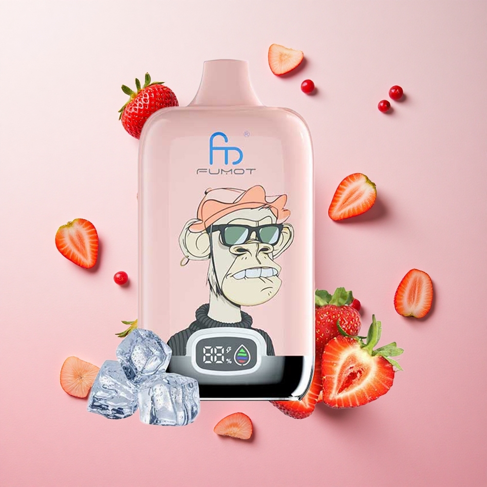 Strawberry Ice Fumot Tornado Digital Box 12000 Puffs 20ml E-Liquid 550mAh Rechargeable Canada wholesale