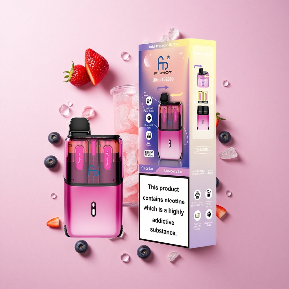 Grape Ice - Strawberry Ice Fumot Ultra 32000 Puffs Disposable Vape with Type-C Fast Charging Canada wholesale